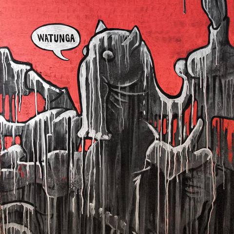 Dripping figure calling “WATUNGA”